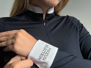 Koszulka konkursowa pikeur 36 S granat kryształki