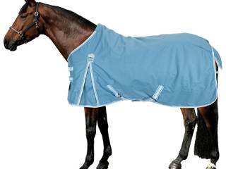 derka Thermo Master Kadir IV, r. 135 cm, 0 g, błękitna, padokowa, jak nowa z wadą