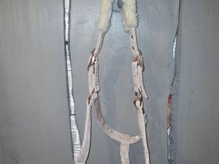 Różowy Kantar z białym miśkiem FULL