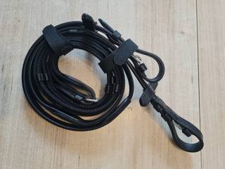 wodze Felix Buhler, cob, czarne, skorzano-parciane, NOWE(3)