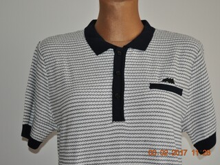 bluzka polo Equiline Antony, koszulka jeździecka, r. XXL, biało-granatowa (bianco/blue navy), męska, NOWA