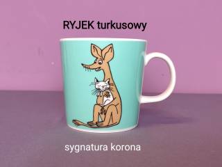 Muminki KUBEK Moomin Arabia Finland - RYJEK turkusowy 2008-24  Korona