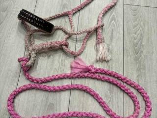 Halter z uwiązem różowy pony/cob