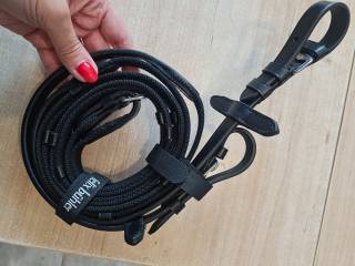 wodze Felix Buhler, cob, czarne, skorzano-parciane, NOWE(8)