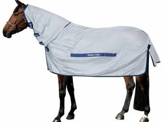 derka Bucas Buzz-Off Fullneck, r. 105 cm, siatkowa, UV 70+%, przeciw owadom, srebrna, z kapturem, NOWA