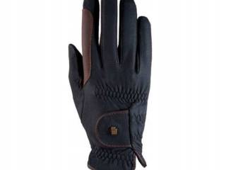 Rękawiczki jeździeckie Roeckl Roeck Grip Malta CZARNY Z BRĄZEM rozmiar 6,5