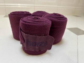 Fioletowe owijki polarowe Horze 4 szt