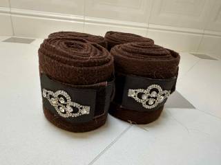 Owijki brązowe ozdobione kryształkami komplet 4 szt