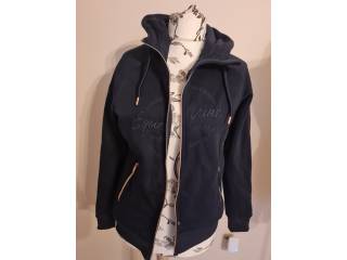 bluza Felix Buhler, r. M, złote zamki, granatowa, bdb z wadą