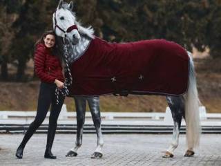 Derka polarowa Kiel burgundowa, Horze, 145 cm