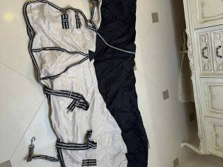 Derka siatkowa, przeciwdeszczowa Horze 145 cm z kapturem/szyją