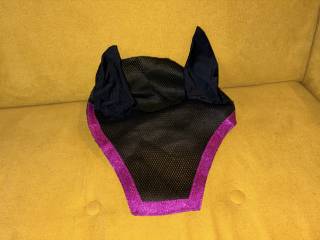 Nauszniki z brokatem Full - Balotade Czarno - różowe