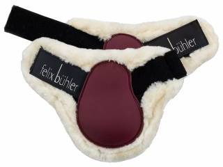 ochraniacze Felix Buhler TPU Teddyfleece, r. PONY, tyły, 2 szt, bordowe, z futrem, używane