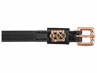 paski do ostróg Showmaster Glitter, czarne, złote zdobienia, używane