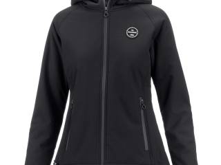 kurtka Felix Buhler  Lara II, r. L, czarna, softshell, ocieplana, z futrem, bdb z wadą