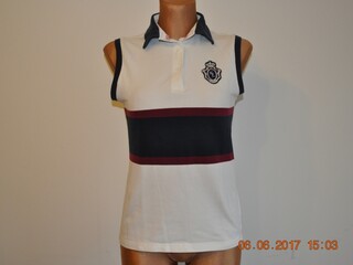 bluzka polo Kingsland, koszulka jeździecka, r. L, damska, biała, stan bdb