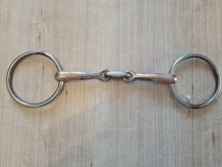wędzidło podwójnie łamane, z cyrkoniami, r. 14,5, używane