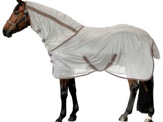 derka Thermo Master Zoe, r. 145 cm, ecru, siatkowa, przeciw owadom, z kapturem, jak nowa z wadą
