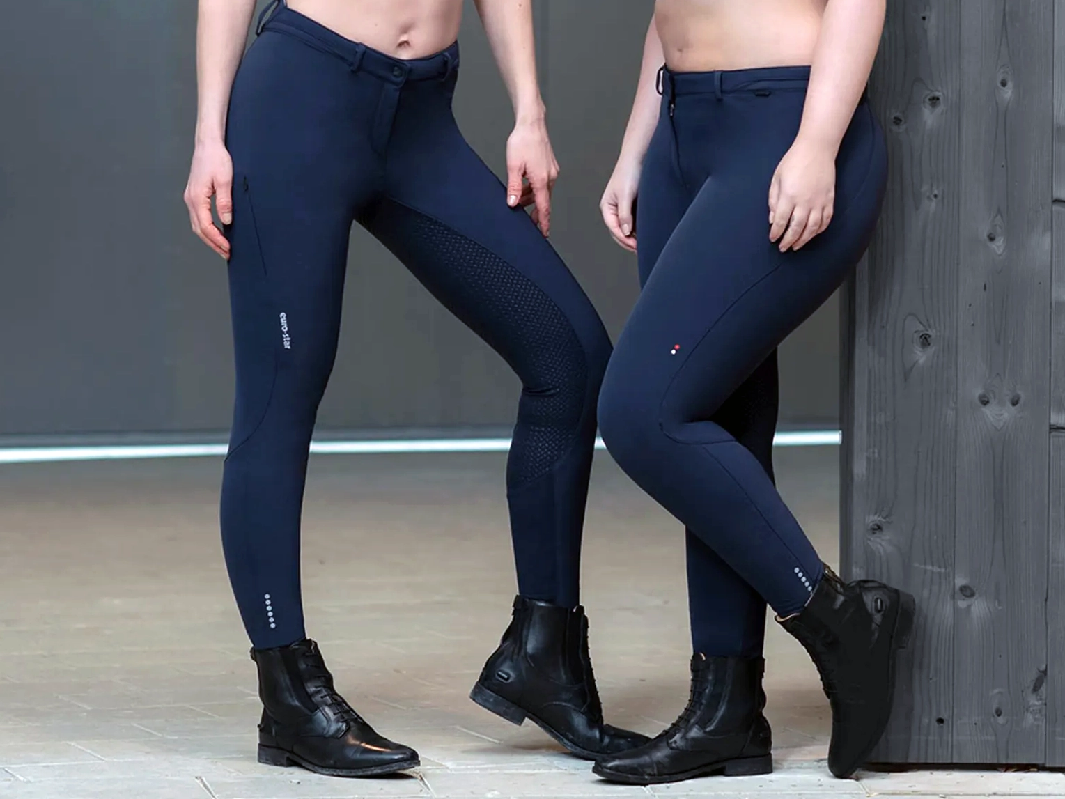 Bryczesy Euro-star Grip, pełny lej silikonowy, navy, 42/44