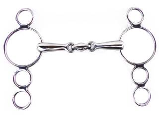 Wędzidło wielokrążek podwójnie łamane puste Balotade Stal Nierdzewna
