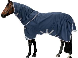 derka Horseware Amigo 1200D FieldSafe Plus, r. 155 cm, 50 g, Z KAPTUREM, granatowa, padokowa, bdb