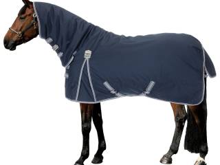 derka Thermo Master Kadir Fullneck, r. 165 cm, 200 g, granatowa, z kapturem, używana