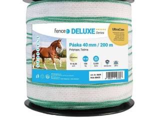 Taśma do elektrycznego pastucha, szerokość 40 mm, zielono-biała, długość 200 m