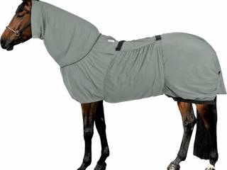 derka Thermo Master Dahna, r. 135 cm, szara, przeciw owadom, z kapturem, egzemowa, używana (2)
