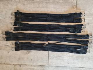 popręgi sznurkowe, 4 szt, 80 cm x 2, 90 cm, 100 cm, czarne, używane