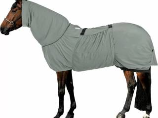 derka Thermo Master Dahna, r. 125 cm, szara, przeciw owadom, z kapturem, egzemowa, UV 50+, używana (4)