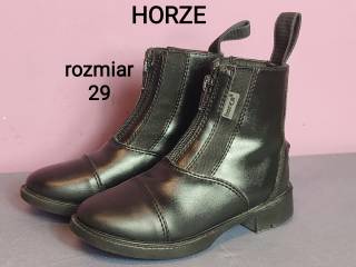 Horze sztyblety dziecięce Jodhpur z zamkiem z przodu - rozmiar 29, czarne