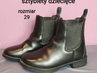 Sztyblety jeździeckie dziecięce - rozmiar 29 - czarne, stan bardzo dobry