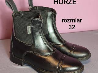 Sztyblety dziecięce HORZE Jodhpury z zamkiem z przodu - czarne, rozmiar 32