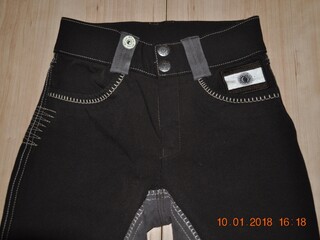 bryczesy HV Polo SOSA, czarne, r. 140 cm, dziecięce, pełny lej, stan bdb