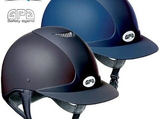 kask GPA Pikeur Kids Jumpi, dwukolorowy, niebiesko-granatowy, matowy, r. 52