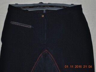 bryczesy HKM Pro Team, r. 40/42, damskie, granatowe, pełny lej