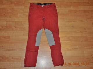 bryczesy Pfiff, r. 36, damskie, czerwone, lej kolanowy