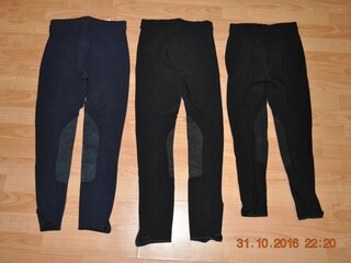 bryczesy Pikeur, r. 158, r. 152, dziecięce, czarne i granatowe, lej kolanowy, stan bdb