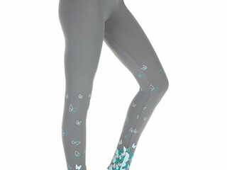 legginsy do woltyżerki Steeds Comfy Kinder, r. 152, szare w motyle, stan bdb