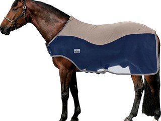 derka Felix Buhler, beżowo-niebieska, r. 125 cm, spacerowa, polar, siatka, NOWA